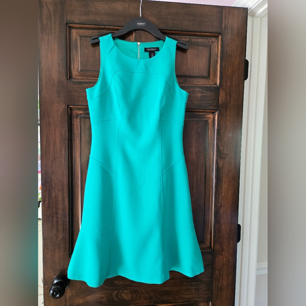 White House Black Market Teal Sleeveless Mini Dress,  4